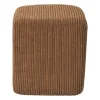 Xenos Poefjes-Poef rib vierkant- bruin - 38x35x35 cm