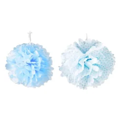 Xenos Slingers|Babyshower-Pompoms - blauw - set van 2