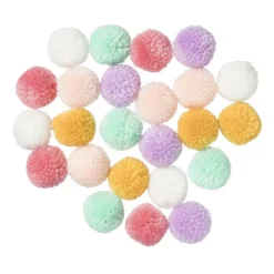 Xenos Knutselspullen-Pompoms mix - 24 stuks - 18x12x3 cm