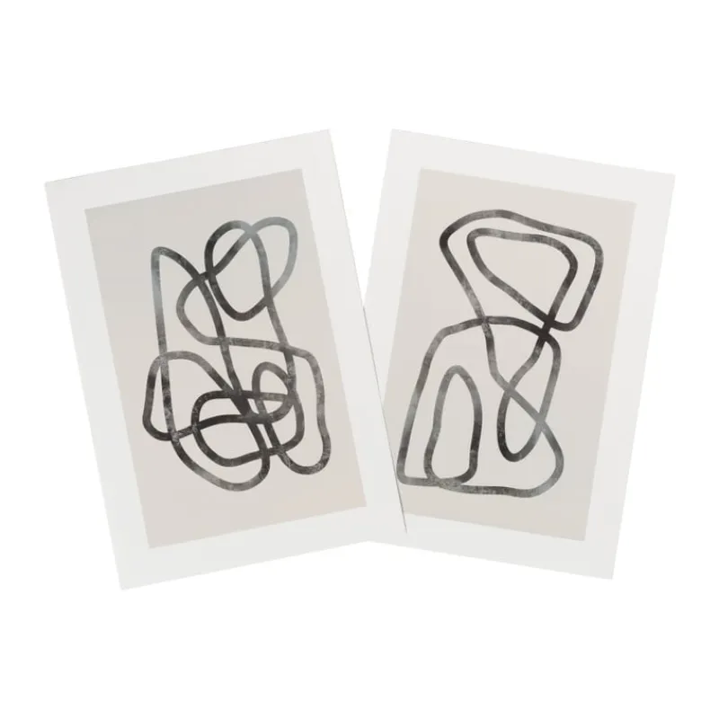 Xenos Posters-Poster abstract 2 - beige/zwart - 13x18 cm