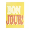 Xenos Posters-Poster bonjour - geel/rood - 70x50 cm