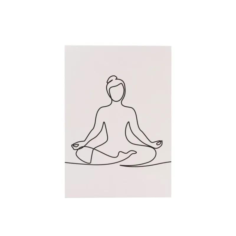 Xenos Posters-Poster mediteren - beige/zwart - 13x18 cm