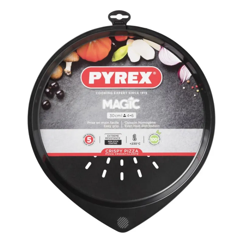 Xenos Bakvormen|Ovenschalen-Pyrex pizzaplaat magic - zwart - Ø30 cm