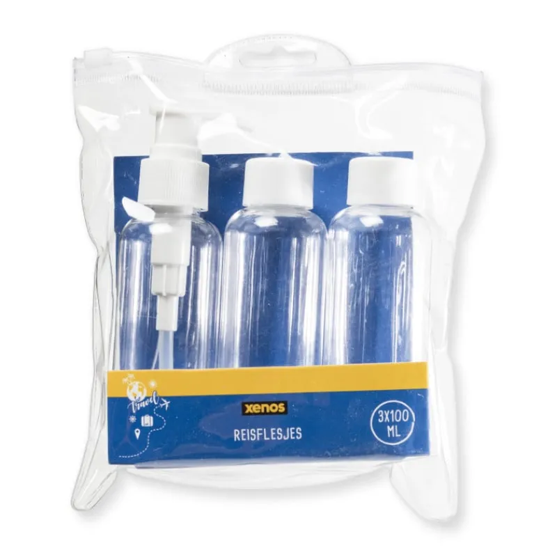Xenos Reisflesjes-Reisflesjes in etui - set van 3 - 100 ml