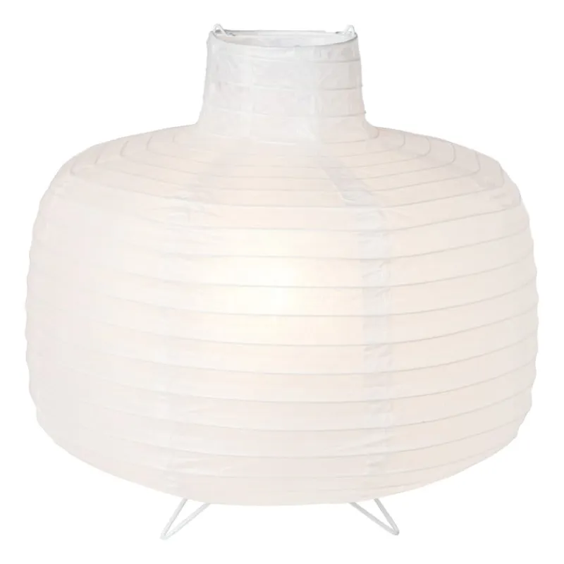 Xenos Staande Lampen-Rijstpapier lamp bol - wit - ø33x32.5 cm