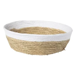 Xenos Manden|Manden-Ronde mand met witte rand - ø33x10 cm