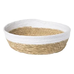 Xenos Manden|Manden-Ronde mand met witte rand - ø36x11 cm