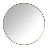 Xenos Wandspiegels-Ronde spiegel - ø70 cm - goud metalen lijst