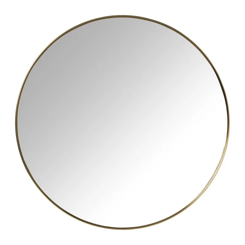 Xenos Wandspiegels-Ronde spiegel - ø70 cm - goud metalen lijst