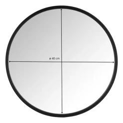 Xenos Wandspiegels-Ronde spiegel - ø40 cm - metalen lijst