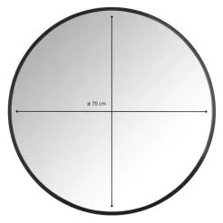 Xenos Kerstcadeaus|Wandspiegels-Ronde spiegel - ø70 cm - metalen lijst
