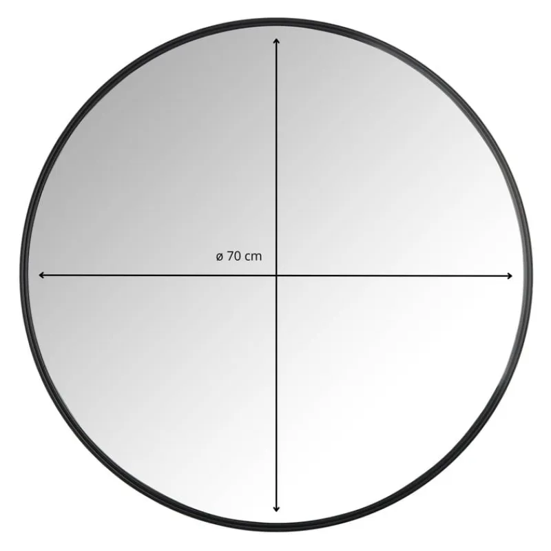 Xenos Kerstcadeaus|Wandspiegels-Ronde spiegel - ø70 cm - metalen lijst