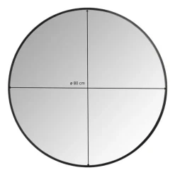 Xenos Kerstcadeaus|Wandspiegels-Ronde spiegel - ø80 cm - metalen lijst