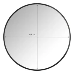Xenos Kerstcadeaus|Wandspiegels-Ronde spiegel - ø60 cm - metalen lijst