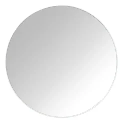 Xenos Wandspiegels-Ronde spiegel met beige lijst - ø70 cm