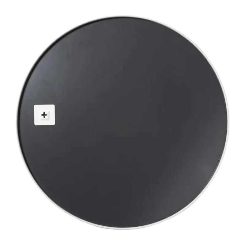 Xenos Wandspiegels-Ronde spiegel met beige lijst - ø70 cm