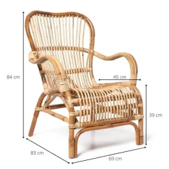 Xenos Fauteuils-Rotan fauteuil Bandung - naturel - 83x69x84 cm