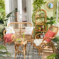 Xenos Fauteuils-Rotan fauteuil Bandung - naturel - 83x69x84 cm