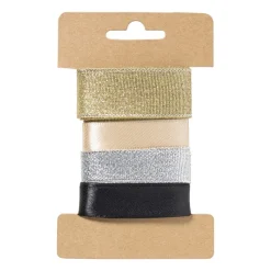 Xenos Cadeaulinten-Satijnen lint 3 meter - goud - set van 4