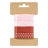 Xenos Cadeaulinten-Satijnen lint 3 meter hartjes - rood - set van 4