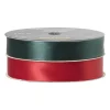 Xenos Kerst Inpakken-Satijnenlint rood/groen - 1.5x500 cm - set van 2