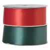 Xenos Kerst Inpakken-Satijnenlint rood/groen - 3x500 cm - set van 2