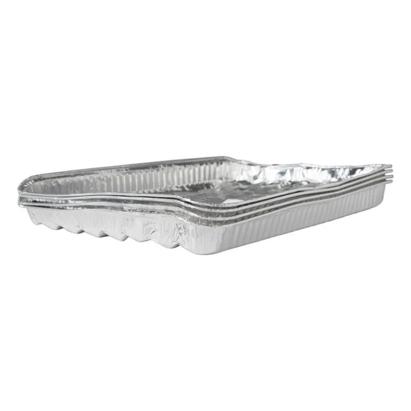 Xenos Barbecue-Schaal aluminium - set van 4 - 3x32x23.5 cm