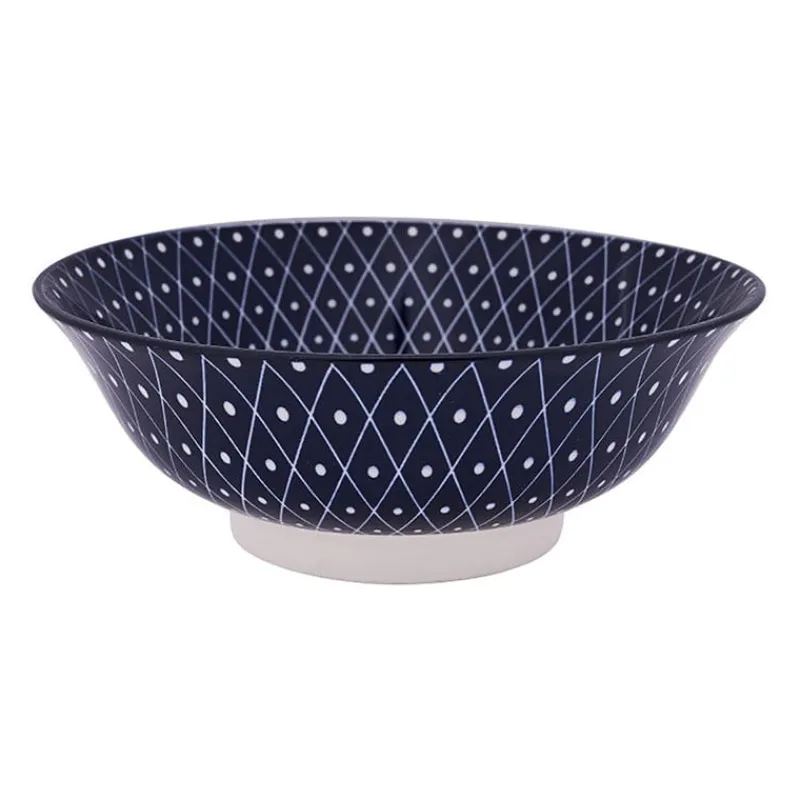 Xenos Schalen-Schaal blue print - diamonds - ⌀21 cm
