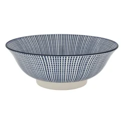 Xenos Schalen-Schaal blue print - stripes - ⌀21 cm