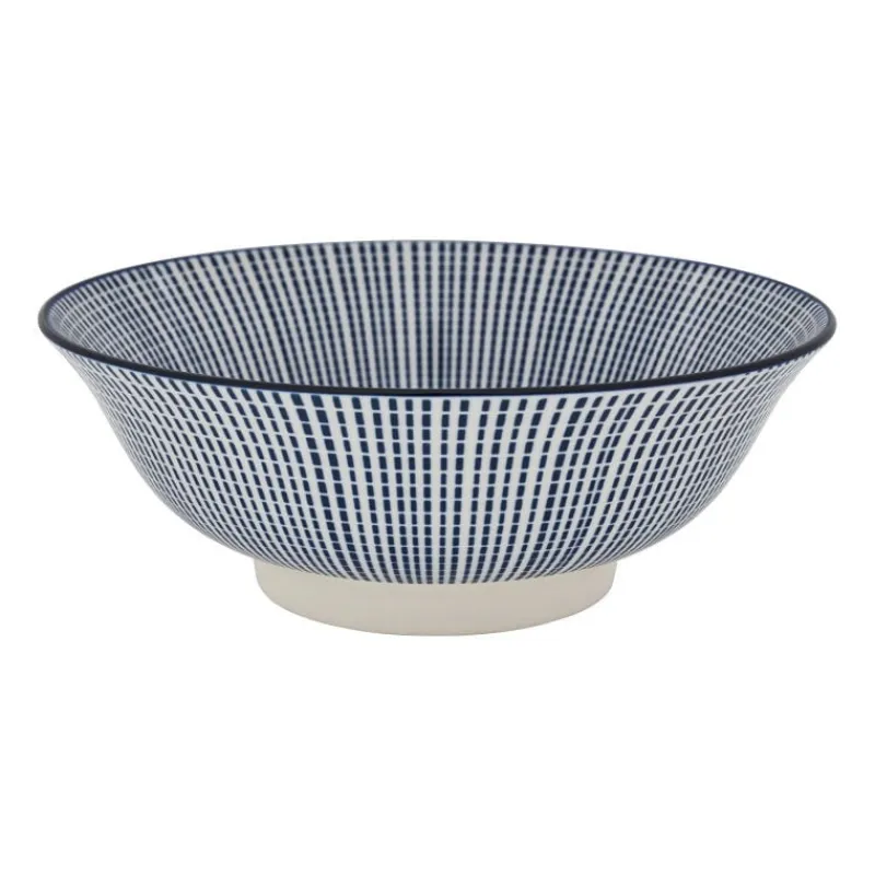Xenos Schalen-Schaal blue print - stripes - ⌀21 cm
