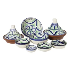 Xenos Schalen-Schaal flor - groen/blauw - ø25 cm