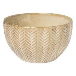 Xenos Schalen|Kommen-Schaal relief - beige - ø11x6.5 cm