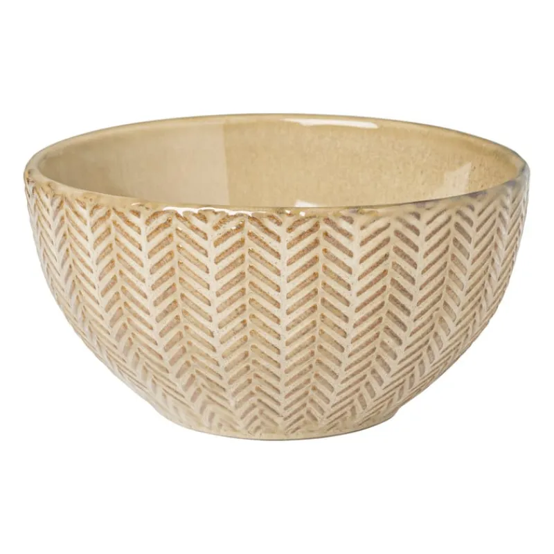 Xenos Schalen|Kommen-Schaal relief - beige - ø13x7.6 cm
