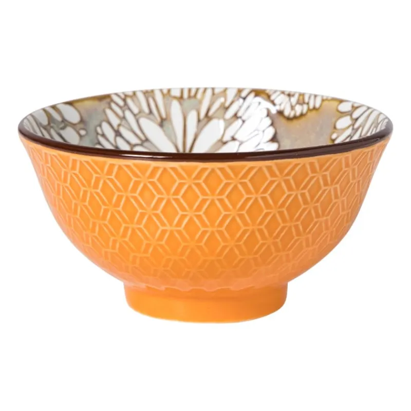 Xenos Tapasservies|Schalen-Schaaltje Alise klein - oranje/groen - ø9x4.6 cm
