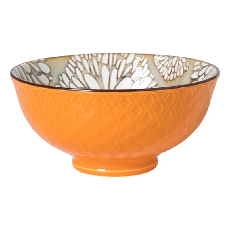 Xenos Tapasservies|Schalen-Schaaltje Alise middel - oranje/groen - ø12x5.8 cm