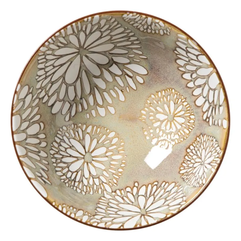 Xenos Tapasservies|Schalen-Schaaltje Alise middel - oranje/groen - ø12x5.8 cm