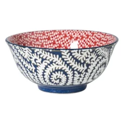 Xenos Tapasservies|Schalen-Schaaltje Amily groot - donkerblauw/rood - ø15.5x7 cm
