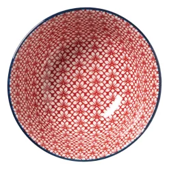 Xenos Tapasservies|Schalen-Schaaltje Amily groot - donkerblauw/rood - ø15.5x7 cm
