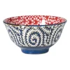 Xenos Tapasservies|Schalen-Schaaltje Amily klein - donkerblauw/rood - ø9x4.6 cm