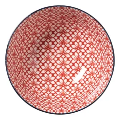 Xenos Tapasservies|Schalen-Schaaltje Amily middel - donkerblauw/rood - ø12x5.8 cm