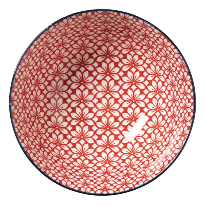 Xenos Tapasservies|Schalen-Schaaltje Amily middel - donkerblauw/rood - ø12x5.8 cm