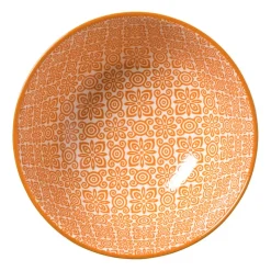 Xenos Tapasservies|Schalen-Schaaltje Anke middel - groen/oranje - ø12x5.8 cm