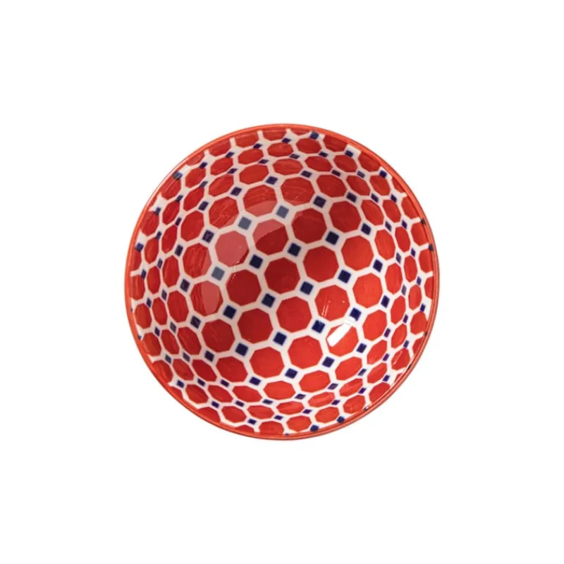 Xenos Tapasservies|Schalen-Schaaltje Anne klein - rood/blauw - ø9.2x4.8 cm