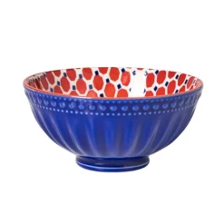 Xenos Tapasservies|Schalen-Schaaltje Anne middel - rood/blauw - ø12.3x5.8 cm