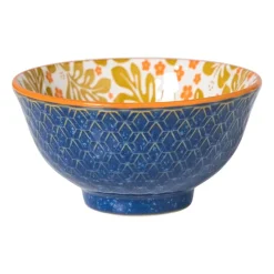 Xenos Tapasservies|Schalen-Schaaltje Anouk klein - blauw/geel - ø9x4.6 cm