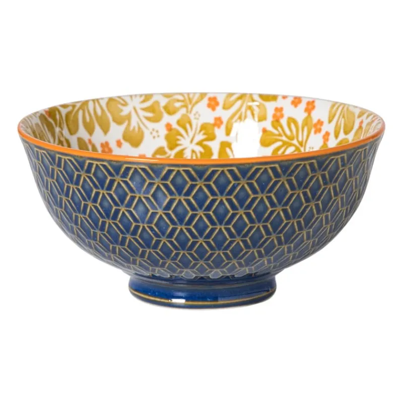 Xenos Tapasservies|Schalen-Schaaltje Anouk middel - blauw/geel - ø12x5.8 cm