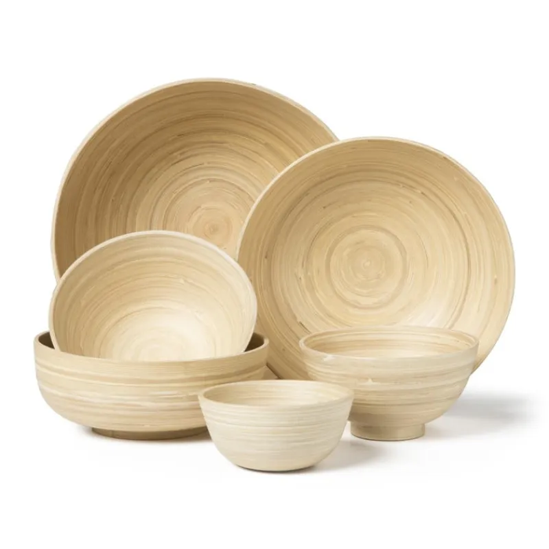 Xenos Buitenservies|Schalen-Schaaltje bamboe - ⌀15 cm