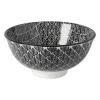 Xenos Schalen-Schaaltje black print blaadjes - ø12x6 cm