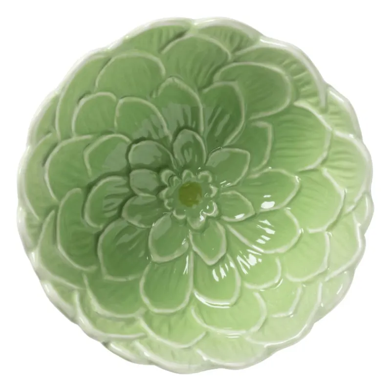 Xenos Schalen-Schaaltje bloem - groen - ø14.5x6.6 cm