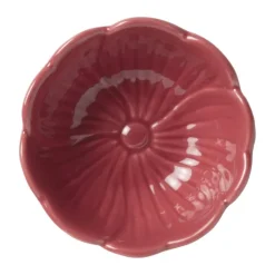 Xenos Sieraden Opbergen-Schaaltje bloem - rood -ø8.3x4 cm